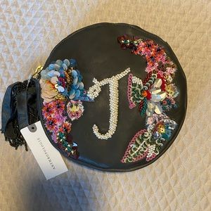 COPY - Anthropologie Anna Harlow Russo Round beaded “J” Bag. NWT